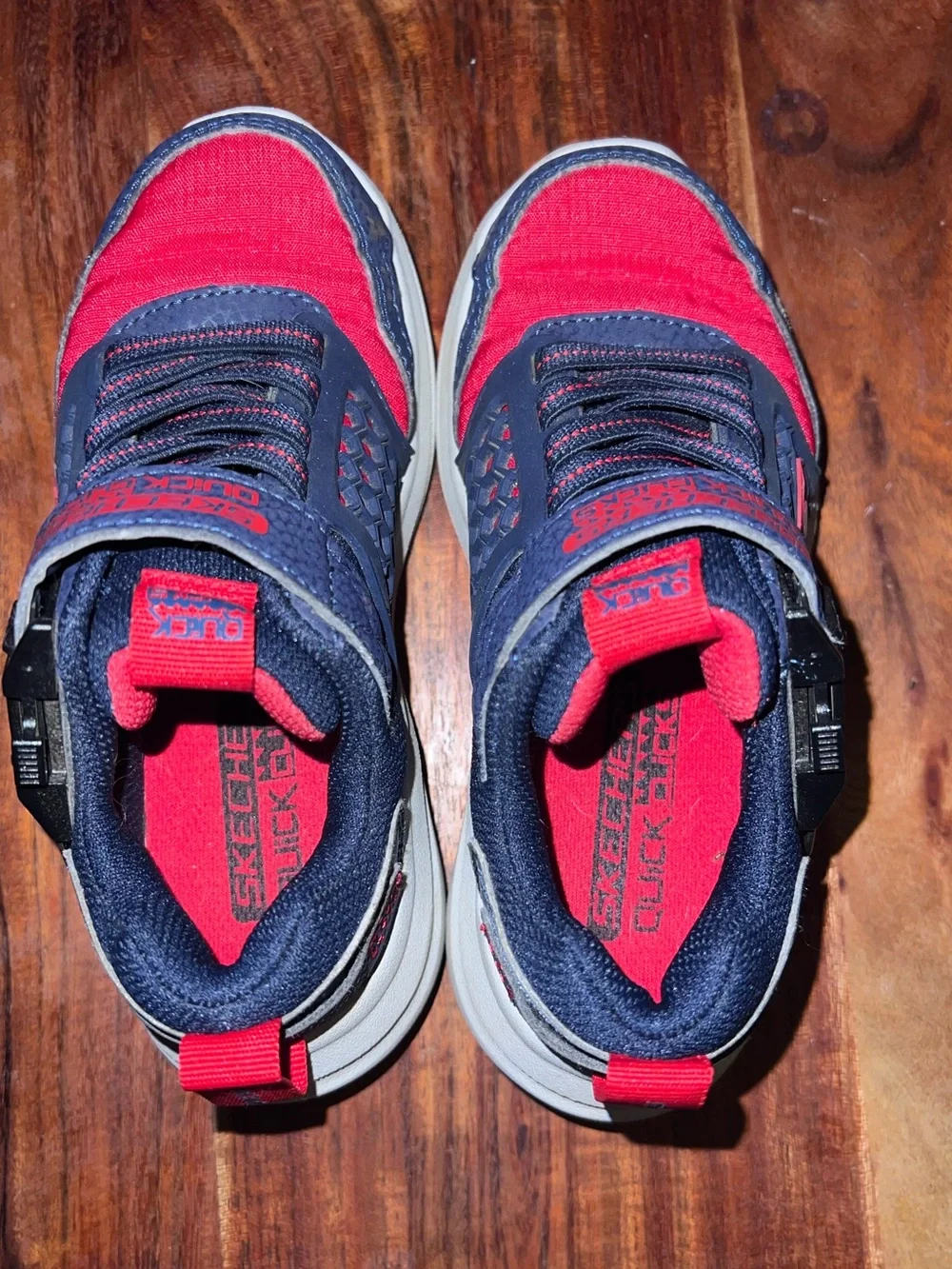 Skechers Quick Clicks Boys Sneakers Red Navy Size 11 Kids 402361L